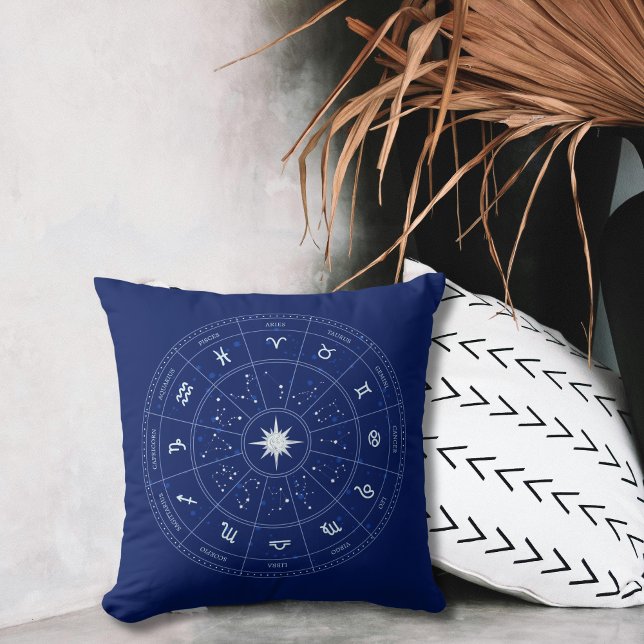 Coussin Astrologie Marine Bleu Zodiac (Créateur téléchargé)