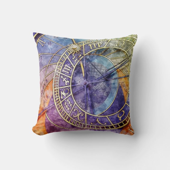 Coussin Astrologie temps colorée Abstraite (Recto)