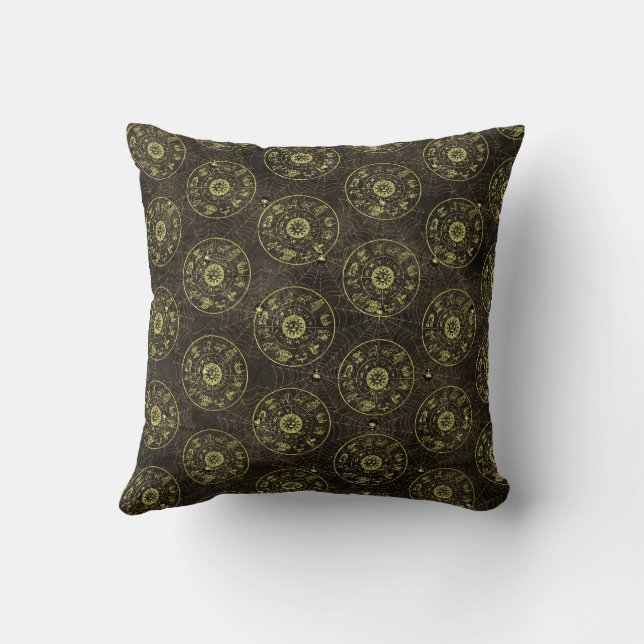 Coussin Astrologie vintage Zodiac et Cobweb Magie (Verso)