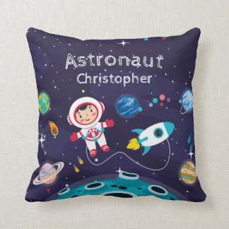 Coussin Astronaut child on the moon, monogrammed name