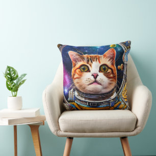 Coussin Astronaut de chat spatial amusant