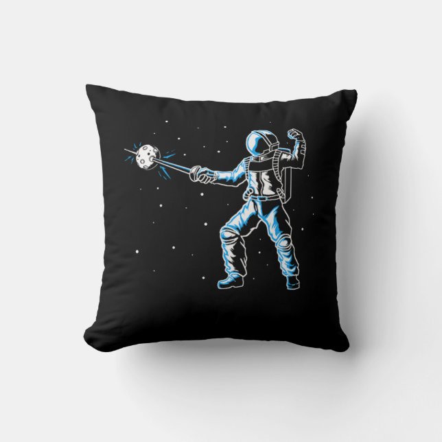 Coussin Astronaut Fencing Sword Epee Funny Fencer (Recto)