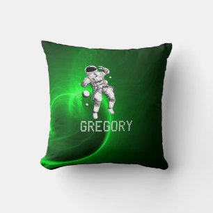 Coussin Astronaut Galaxie Verte Personnalisé