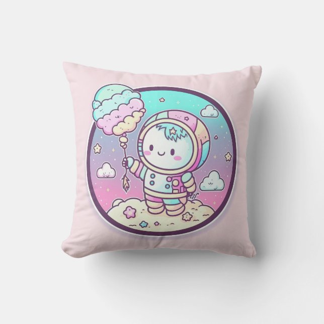 Coussin Astronaut mignon avec balon de crème glacée sur la (Recto)