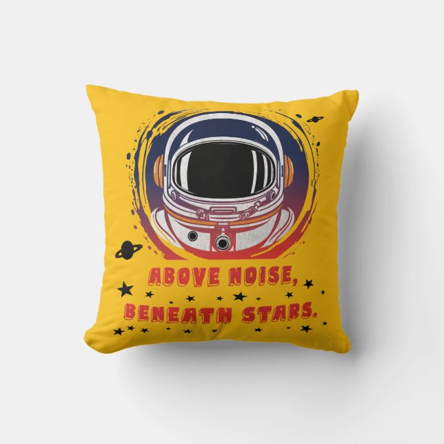 Coussin Astronaut Portrait – Cosmic Space Throw Pillow (Recto)