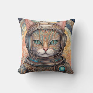 Coussin Astronaute Chat art anime aux détails complexes