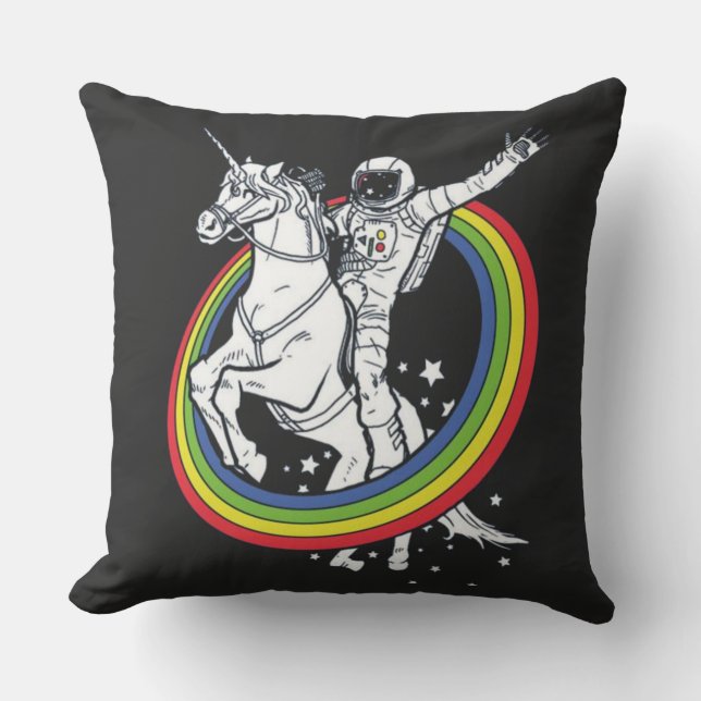 Coussin Astronaute chevauchant une licorne (Recto)