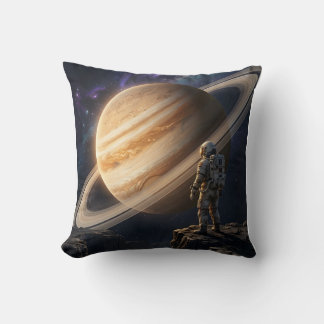 Coussin Astronaute contemplant Saturne