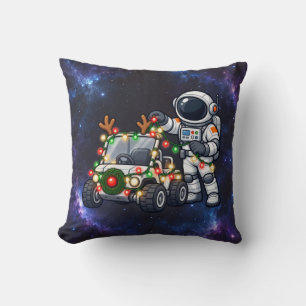Coussin Astronaute de Noël décorant un rover lunaire