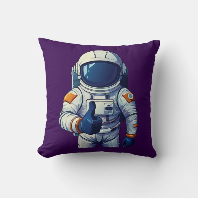 Coussin astronaute en combinaison spatiale montrant le pou (Recto)