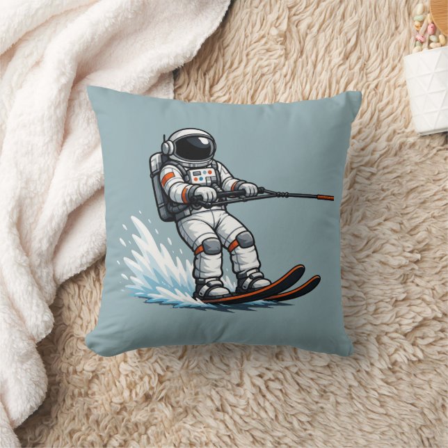 Coussin Astronaute faisant du ski nautique (Couverture)
