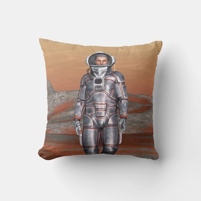 Coussin Astronaute Mars - Explorateur de l'espace sur une  (Recto)