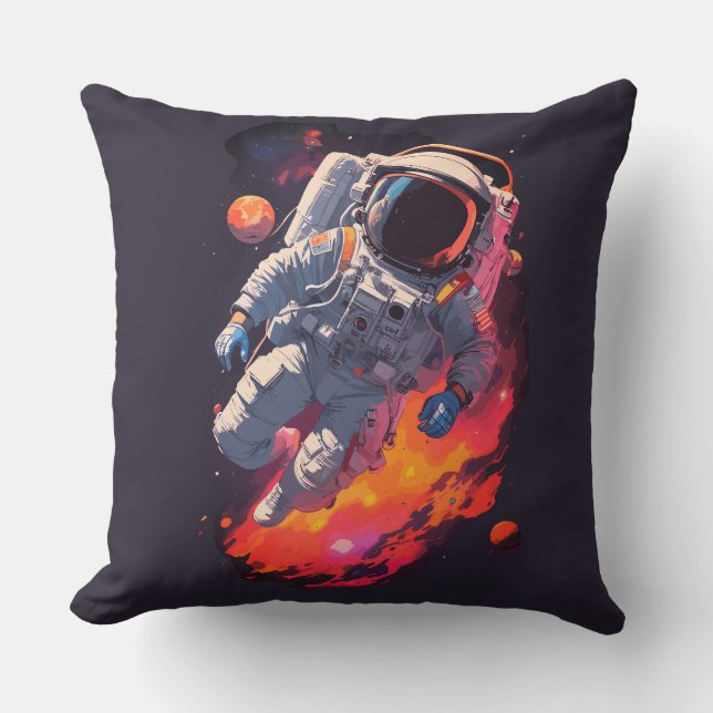 Coussin Astronaute perdu dans le fond de la galaxie, (Recto)