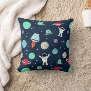Coussin Astronautes Planètes Fusées et Aliens