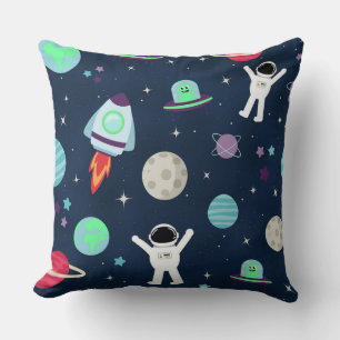 Coussin Astronautes Planètes Fusées et Aliens