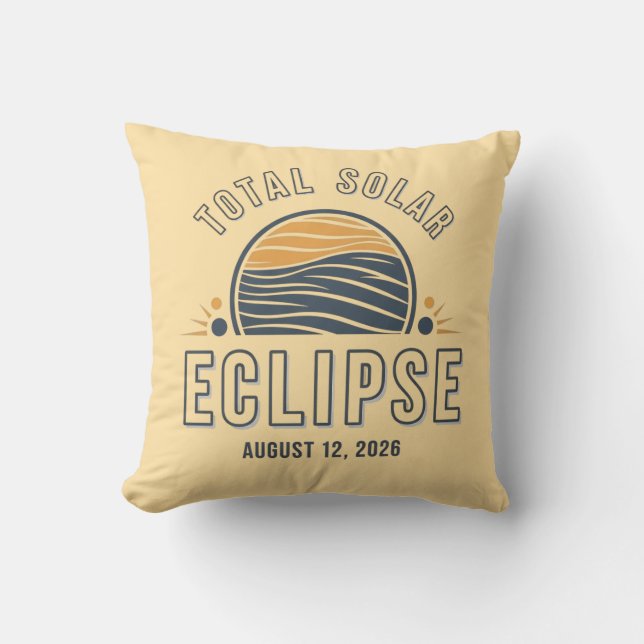 Coussin Astronomie Éclipse Totale de Soleil 2026 Totalité  (Recto)
