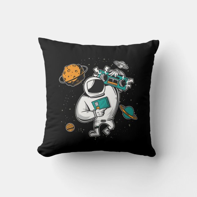 Coussin Astronomie Lune Musique Lover Radio Space Univers (Recto)
