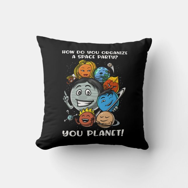 Coussin Astronomie Space Party Solar System Planètes Plais (Recto)