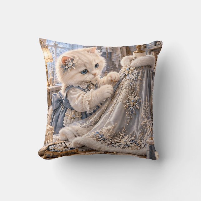 Coussin Atelier de couture Silver Kitten Snowflake (Recto)