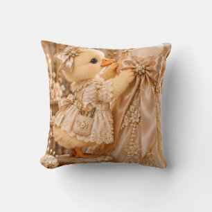 Coussin Atelier de tailleur de caneton au ruban de champag