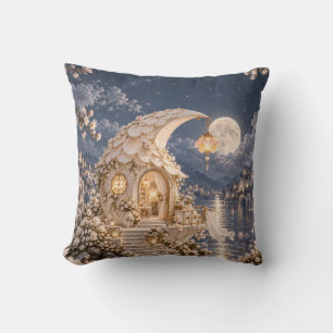 Coussin Atelier Lune Pétales Nuit Enchantée au Bord du Lac