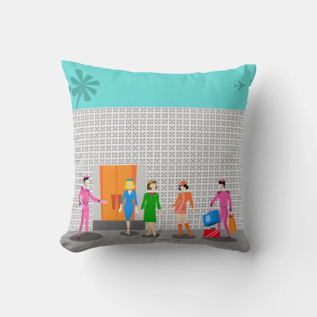 Coussin Atomique Palm Springs Stewardess Party Jeu d'oreil (Recto)
