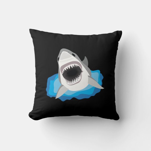 Coussin Attaque de requin - grand requin blanc (Recto)