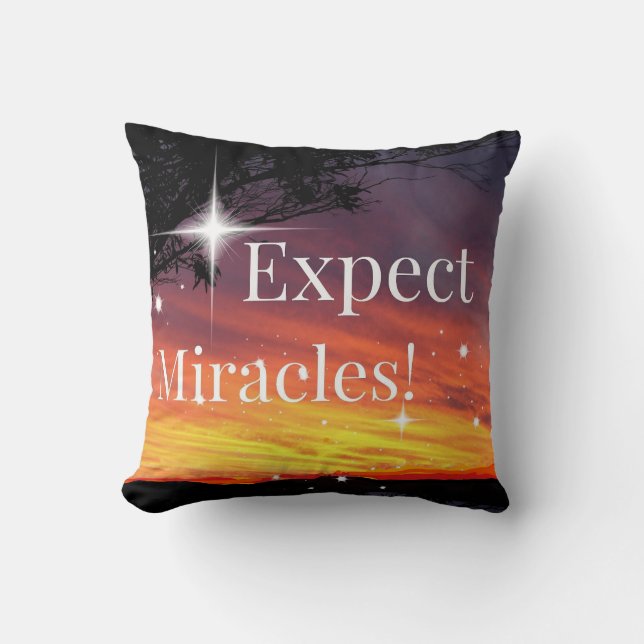 Coussin Attendez-vous à Miracles Sparkle Sunset Get Well B (Recto)