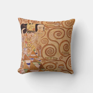 Coussin Attente de Klimt Vintage Art Nouveau victorien