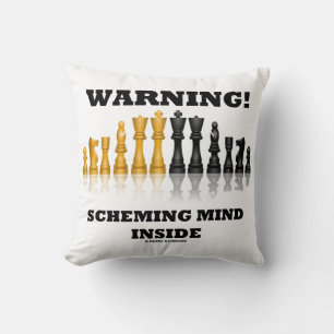 Coussin Attention ! Schéma de l'esprit à l'intérieur de l'