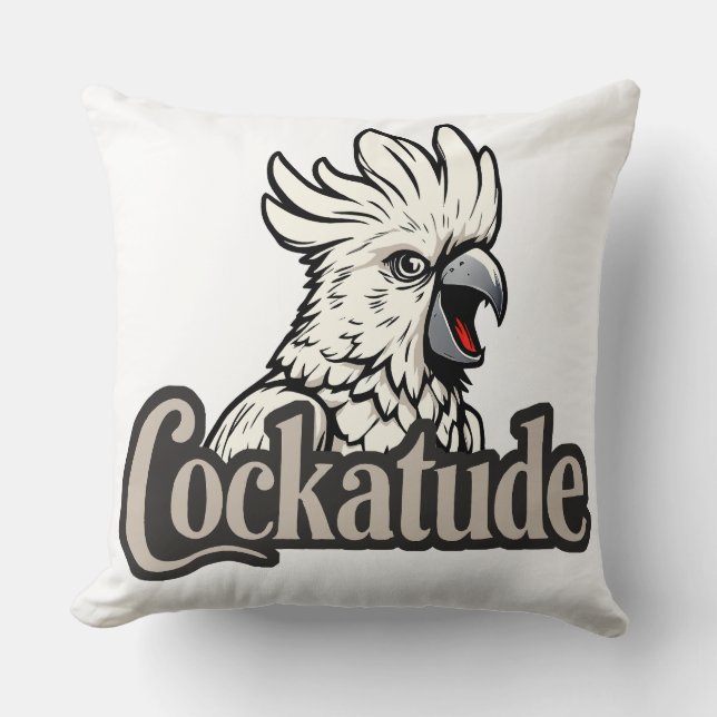 Coussin Attitude Cockatoo "Cockatude" Lancer l'oreiller (Recto)