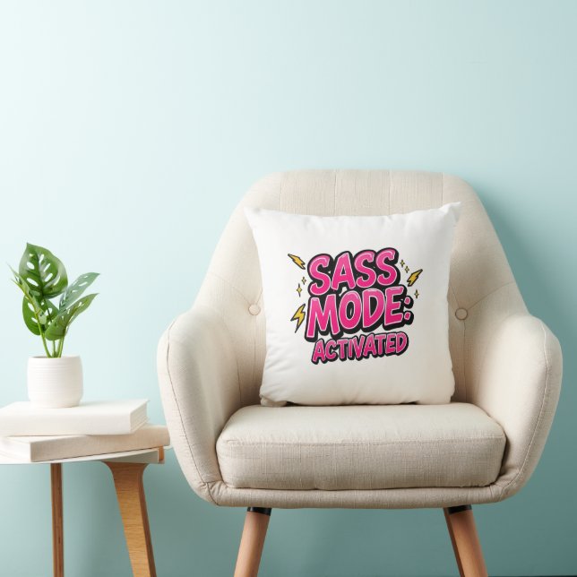 Coussin Attitude Sassy et Art Pop Audacieux (Chaise)