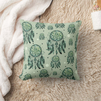 Coussin attrape-rêve vert en nœud celtique