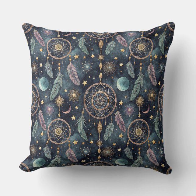 Coussin Attrape-rêves céleste magique motif nuit étoilée (Recto)
