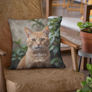 Coussin Au meilleur chat papa jamais photo personnalisée