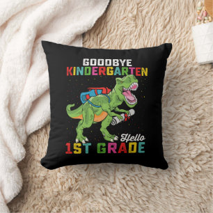 Coussin Au revoir maternelle bonjour 1re année T Rex Schoo