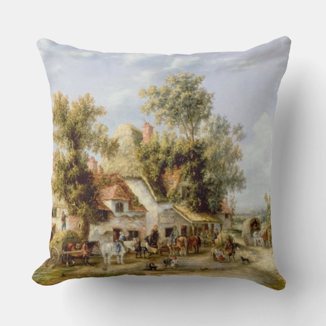 Coussin Auberge de bord de la route (Recto)