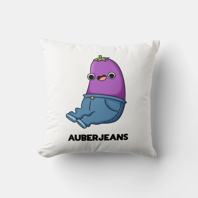 Coussin Auberjeans Funny Eggplant Pun (Recto)