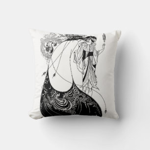 Coussin Aubrey Beardsley La jupe du paon Art nouveau
