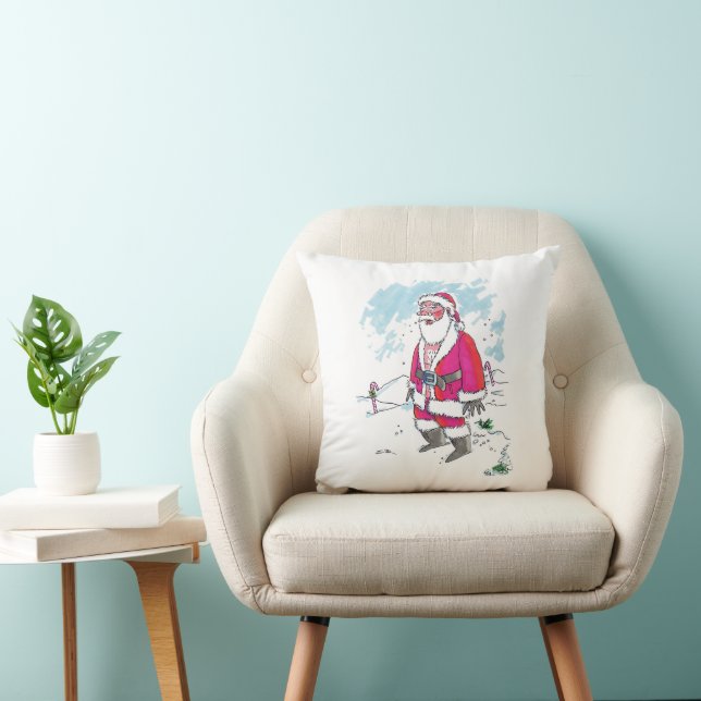 Coussin Aucun carré Ho-Ho-Ho lance l'oreiller (Chaise)