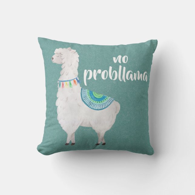 Coussin aucun carreau de lamas d'aquarelle de probllama (Recto)