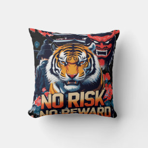 Coussin Aucun risque de récompense - Samurai Tiger