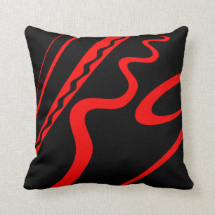 Coussin Audacieux et lumineux - conception tribale rouge