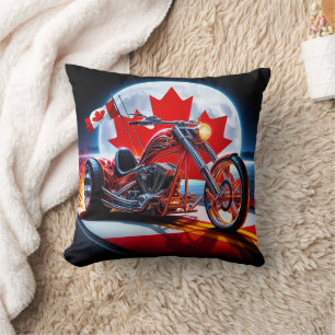 Coussin Audacieux hélico canadien sous pleine lune