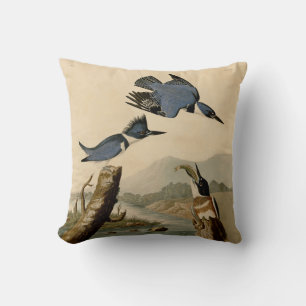 Coussin Audubon Belted Kingfisher Wildlife Bird