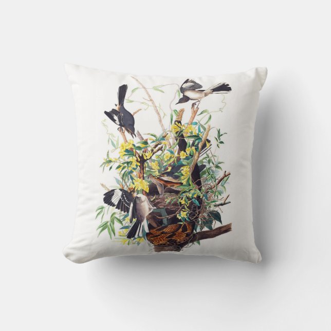 Coussin Audubon Mockingbirds Jeter l'oreiller (Recto)