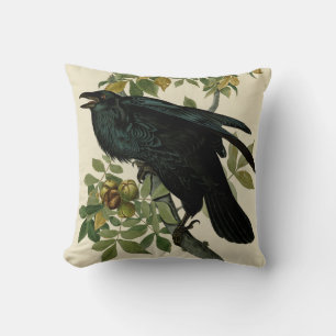 Coussin Audubon Raven Oiseau classique