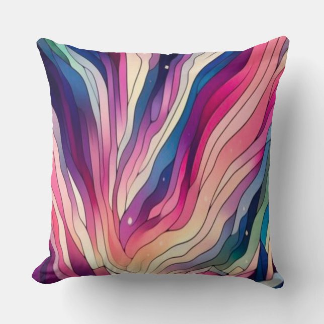 Coussin Aurora boréale Abstraite (Recto)