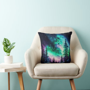 Coussin Aurora céleste boréale Lumières nord vives