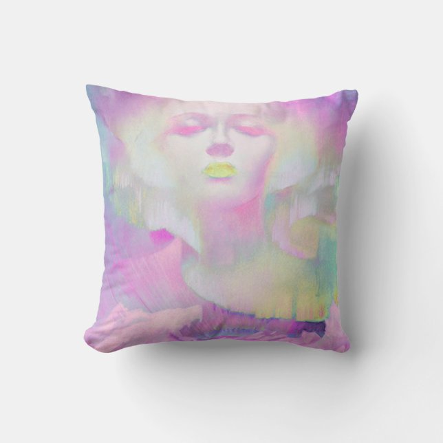 Coussin Aurora par Clive Henry pastels roses (Recto)